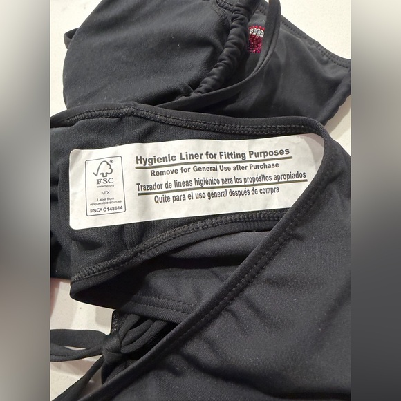 Juicy Couture Black Rhinestone Cherry 3-Piece Bikini Set Size L NWT - Picture 4 of 12